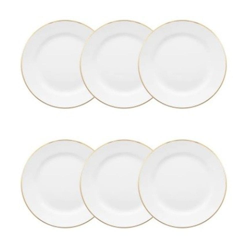 Conjunto de Pratos de Sobremesa 06 Peças Flamingo Sofia Oxford
