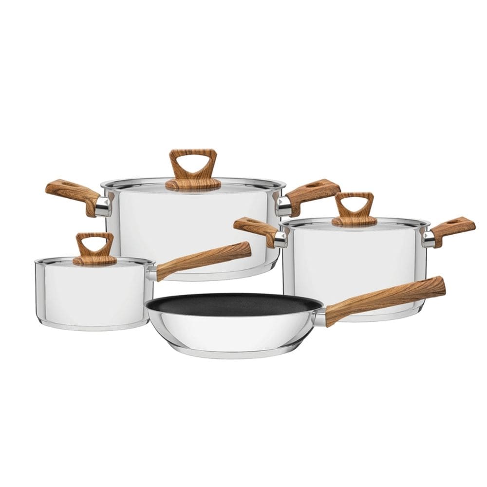 Jogo de Panelas Brava 4 Peças em Aço Inox com Fundo Triplo Antiaderente Tramontina 65300/310