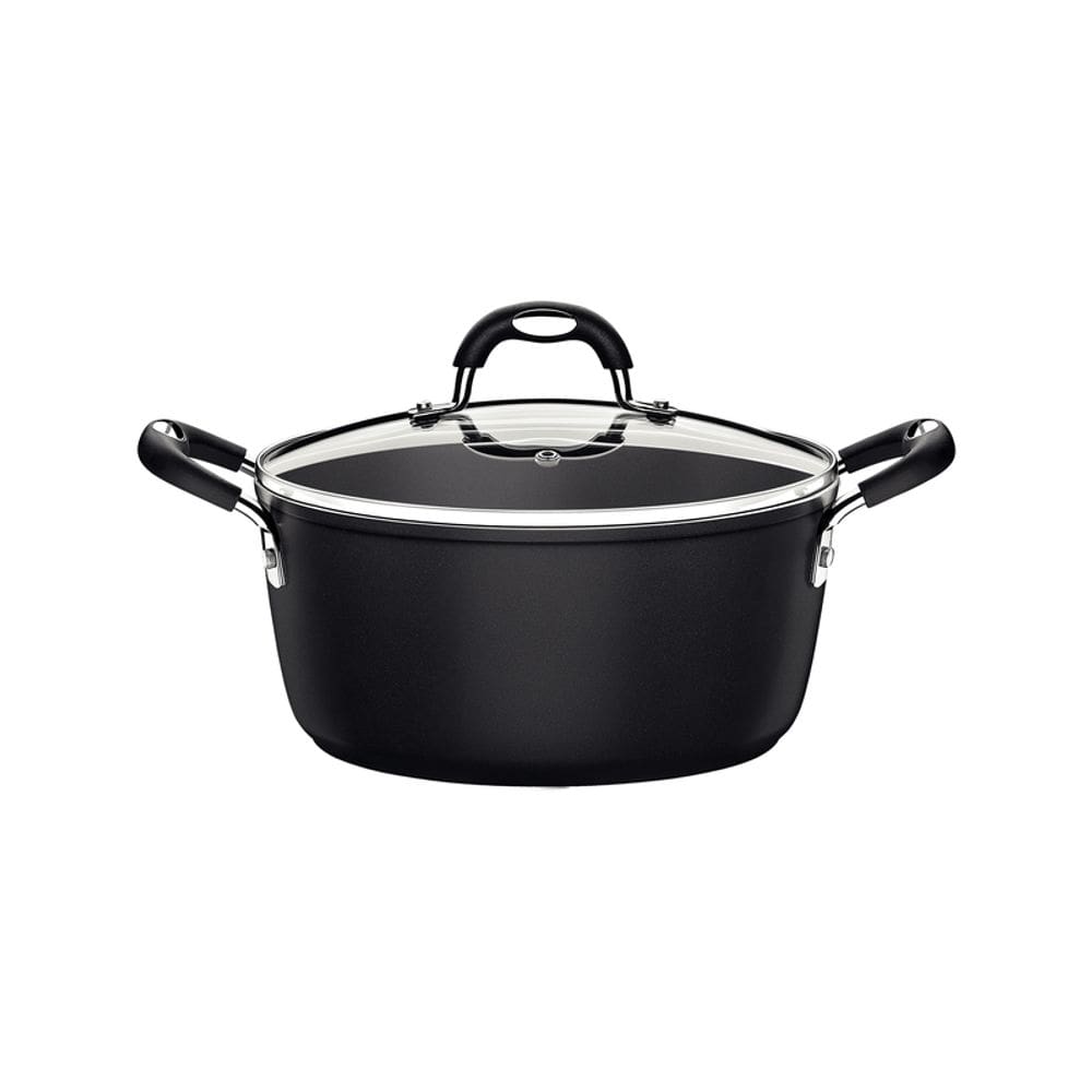 Caçarola Mônaco Induction Preta 22 cm 3,5 L em Alumínio com Revestimento Interno Antiaderente e Alças em Silicone Tramontina 28705/022