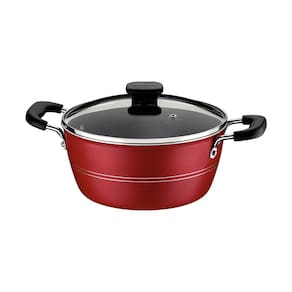 Caçarola Sicília Vermelha 24 cm 4,3 L em Alumínio com Revestimento Interno Antiaderente Starflon Excellent Tramontina 20402/724