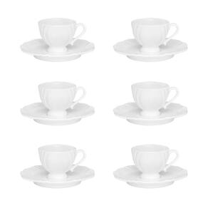 Conjunto de Xícara de Café com Pires 06 Peças Soleil White Oxford
