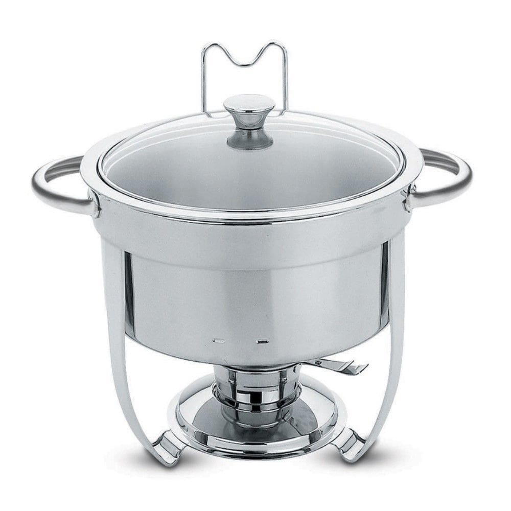 Rechaud Redondo 7 L em Aço Inox Banho Maria com Suporte para Tampa e Fogareiro Tramontina 61042/000