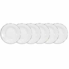 Conjunto de Pratos Fundos 06 Peças Pomerode Prata Schmidt