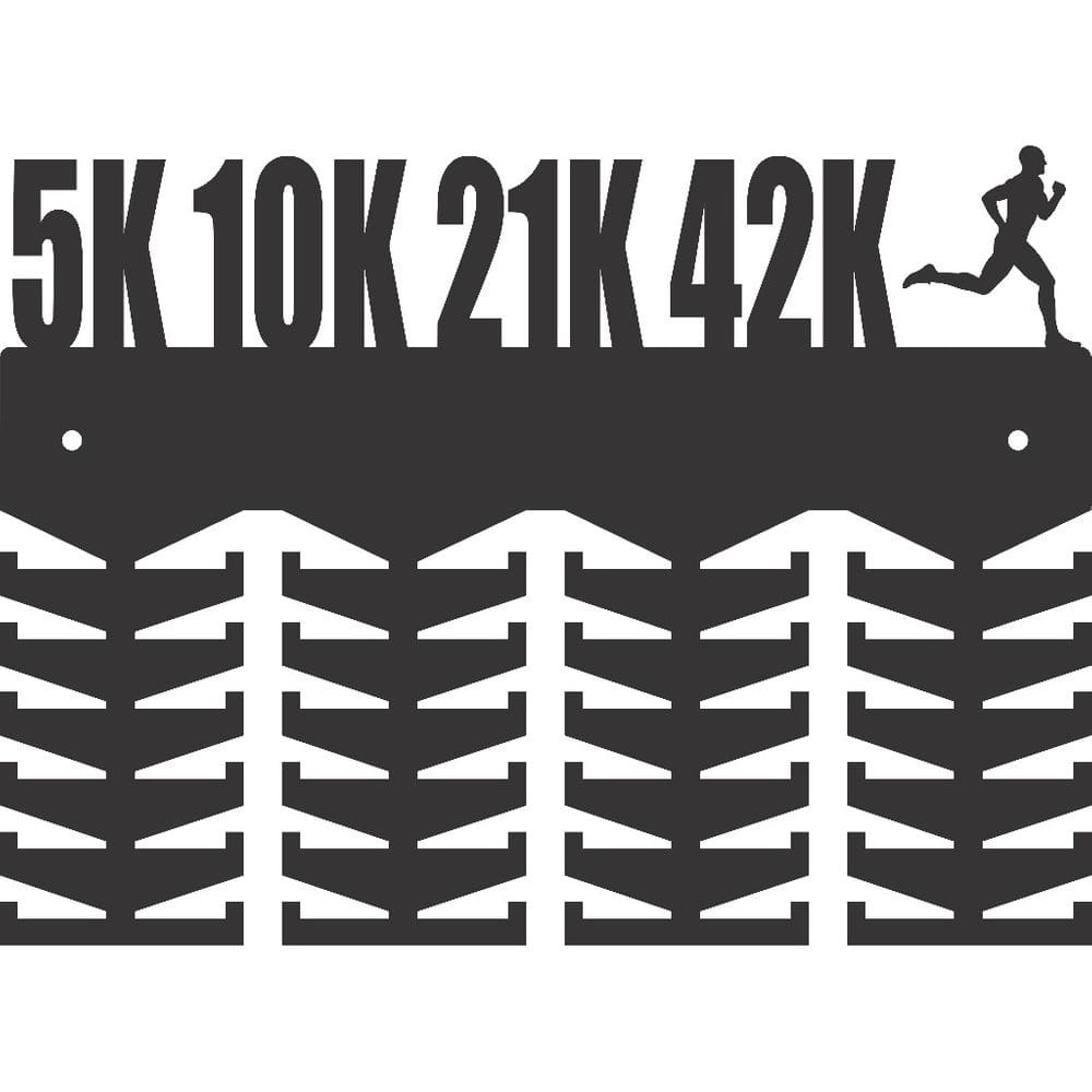 Porta Medalhas modelo CORRIDA 5K 10K 21K 42K MASCULINO produzido em Madeira Mdf 6mm de alta qualidade e pintura automoti