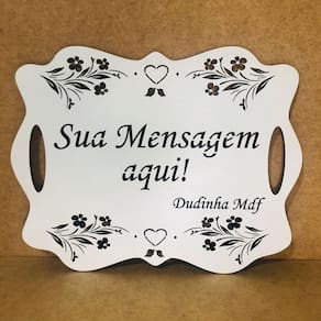 Placa para casamento personalizada 30x23 em mdf branco de 3mm