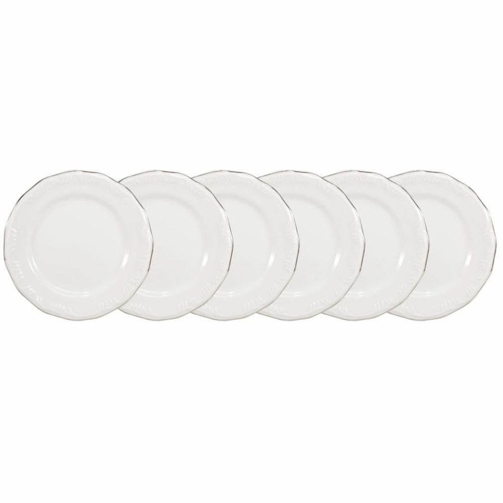 Conjunto de Pratos de Sobremesa 06 Peças Pomerode Prata Schmidt