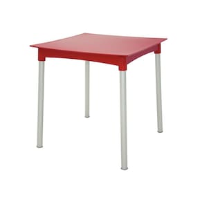 Mesa Quadrada Diana Vermelha com Pernas em Alumínio Tramontina 92352/040