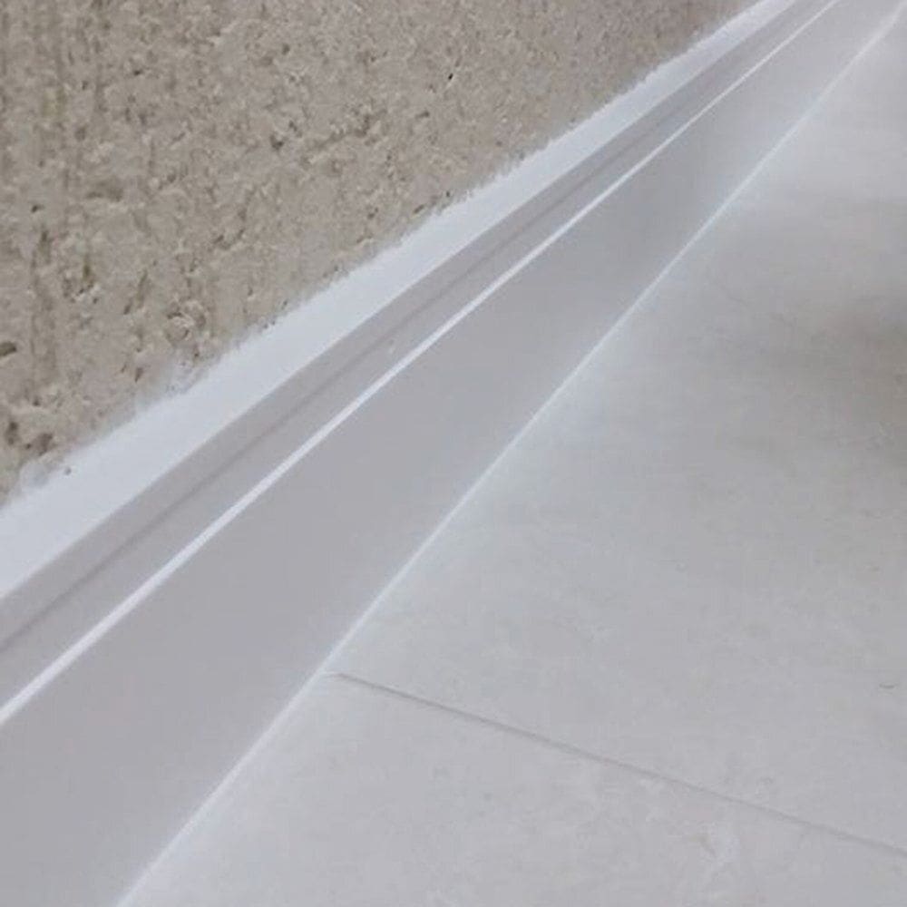 Rodapé de Poliestireno 10cm X 15mm Frisado Metro Linear Gr100f - Barra 2,40m - caixa com 2,4 Unidade - Branco