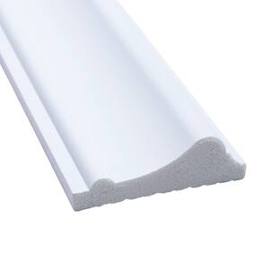 Rodameio de Poliestireno 3,7cm X 15mm Liso Metro Linear-5201gr61 - Barra com 2,40ml - caixa com 2,4 Unidade - Branco