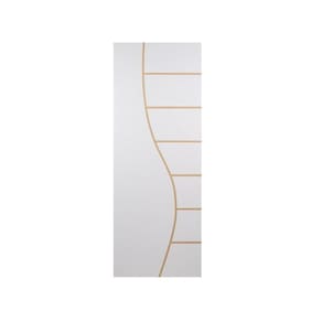 Kit com 2 Folhas de Porta Madeira Decorada 210x90cm Espessura 3,5cm Cantareira Mgm Branco
