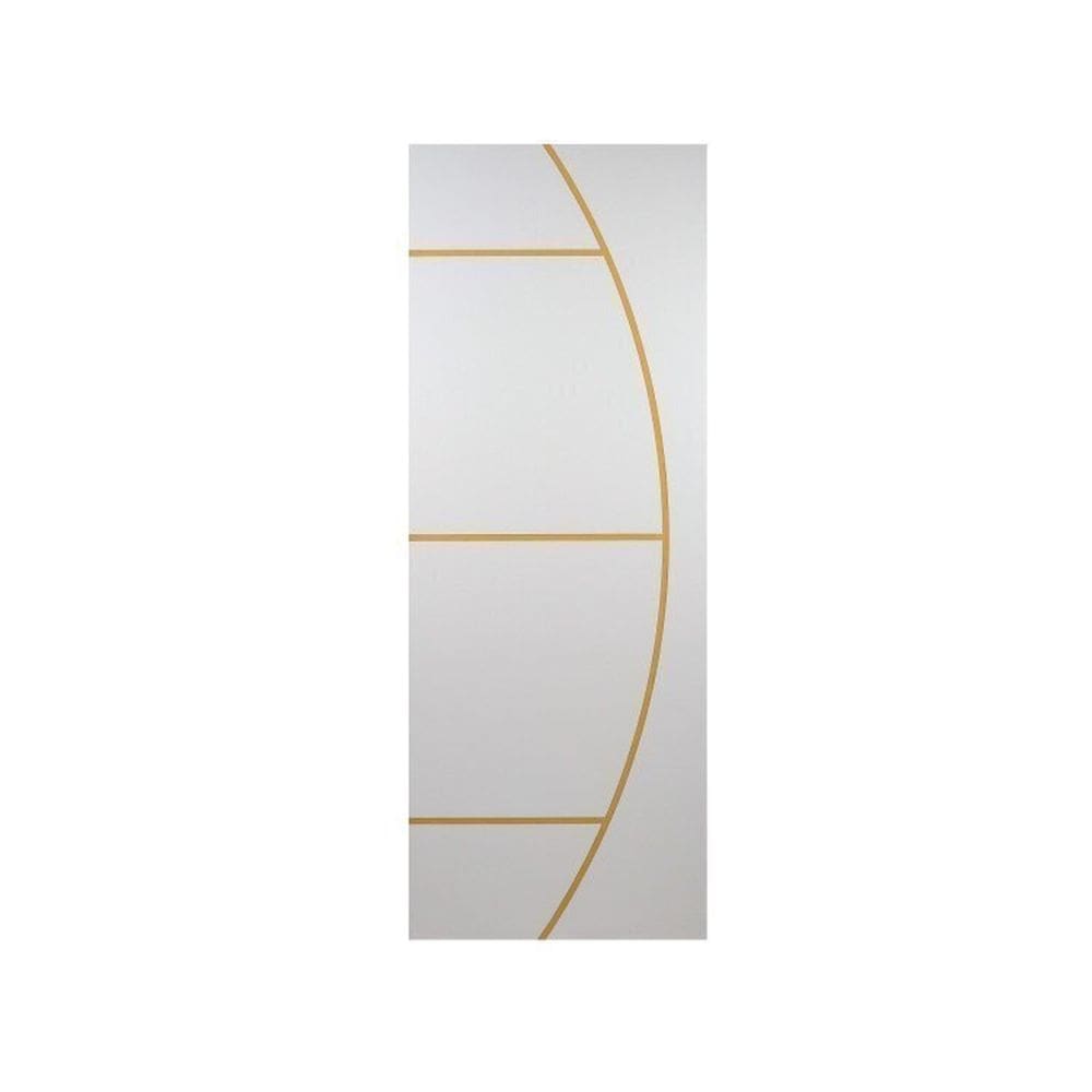 Kit 2 Folhas de Porta Madeira Decorada 210x60cm Espessura 3,5cm Gaúcha Mgm Branco
