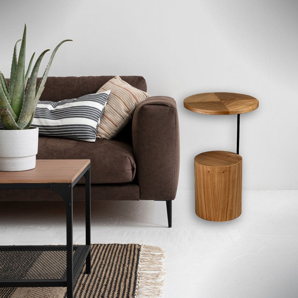 Mesa de Canto Redonda Lis 37,5 Cm X 60 Cm Cinamomo