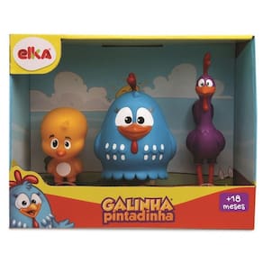 Galinha Pintadinha Família Elka Plásticos Vinil 3 Peças