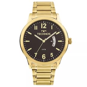 Relógio Masculino Dourado Technos - Aço Inox, Calendário