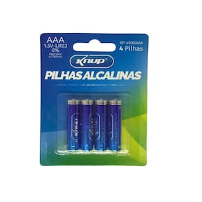 Pilhas Alcalinas Aaa 4 Unidades 1.5V Kp-4900Aaa Knup