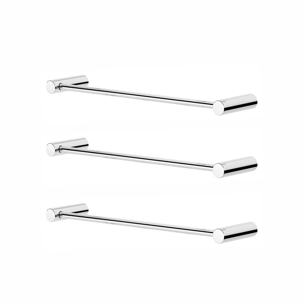 Porta Toalha De Rosto 30cm Para Banheiro Orion Kit 3 Peças Prata Polido