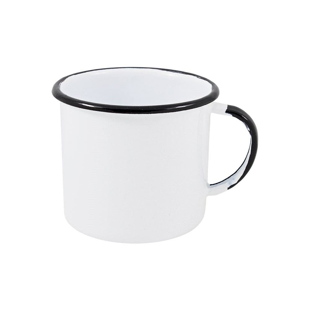 Caneca Grande Esmaltada Branco 370 ml Ewel