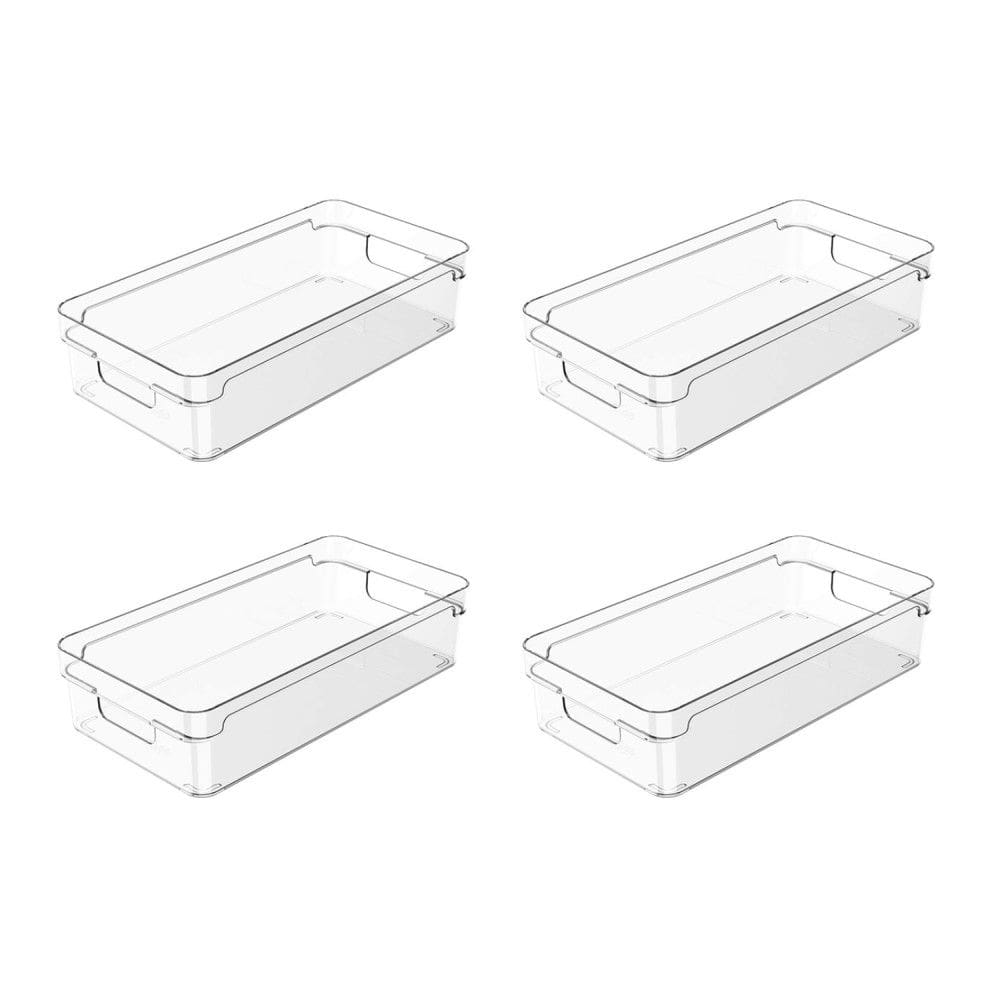 Conjunto Organizador de Armário Clear 4 Peças 30 x 15 x 7 cm Transparente