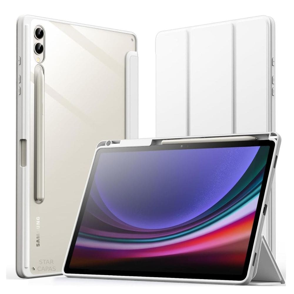 Capinha Acrílico Slot Caneta Galaxy Tab S9 Fe+ 12.4 Cinza