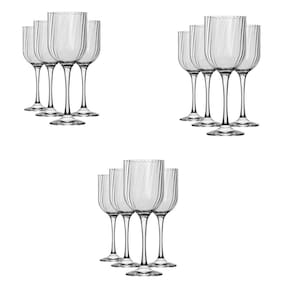Jogo 12 Taças Fiore 400ml Vidro Cristalino Festas Casamentos Nadir