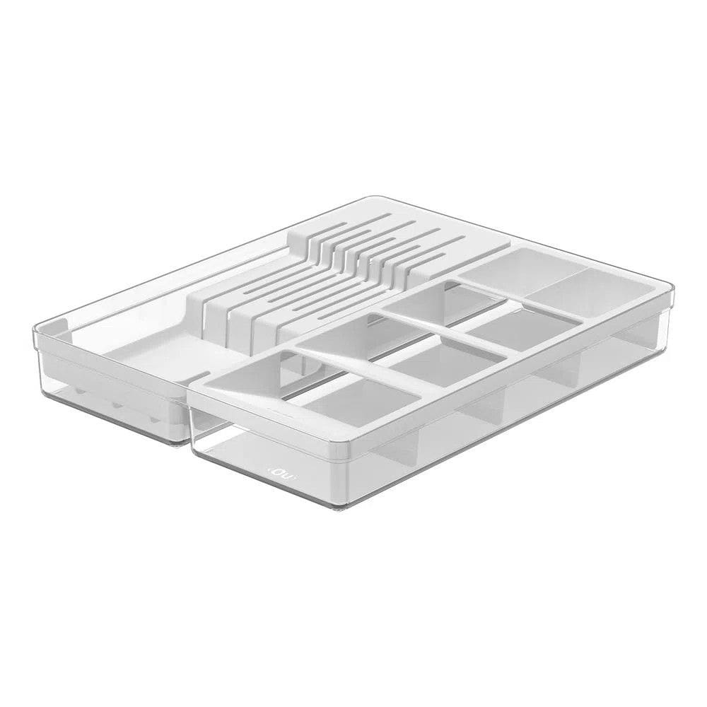 Organizador de Facas e Talheres Clear 37,5 x 30 x 5,6 cm Branco