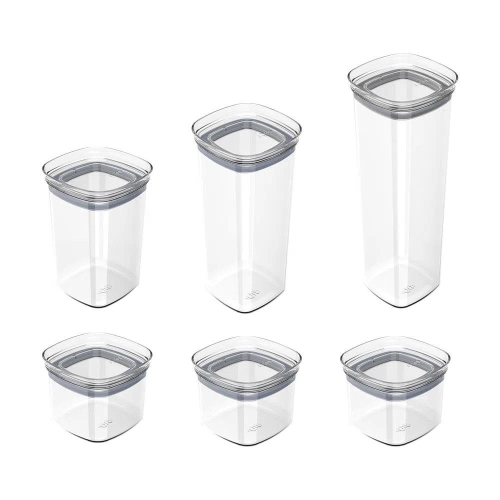Conjunto de Potes Herméticos Block Modular 6 Peças Transparente