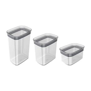 Conjunto de Potes Herméticos Block Modular 3 Peças Transparente