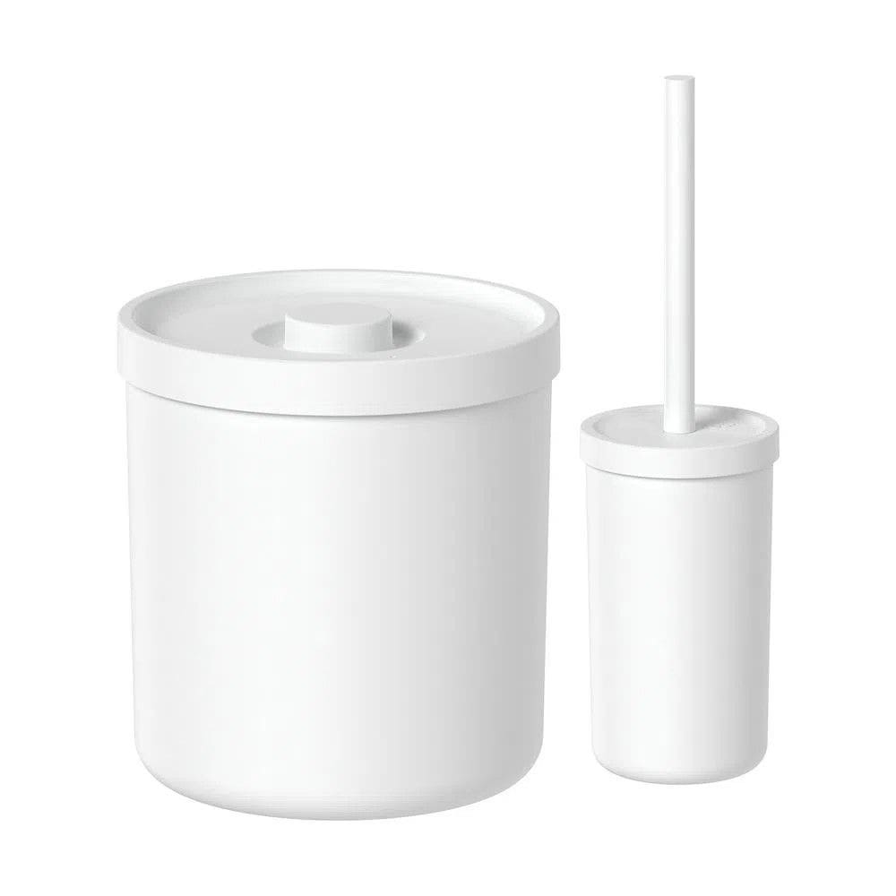 Kit Lixeira + Escova Sanitária Bold Branco