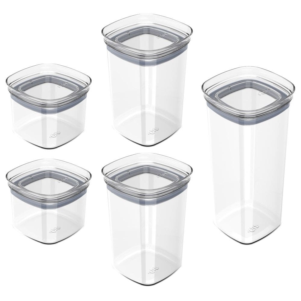 Conjunto de Potes Herméticos Block Modular 5 Peças Transparente