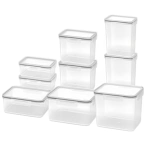 Conjunto de Potes Herméticos Hug 9 Peças Transparente Coza