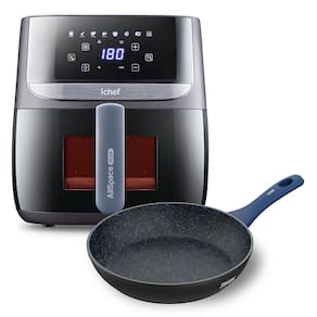 Airfryer Vision Max Ichef 5,7L e Panela Polishop iChef Home Sauté Petit Shark Series Azul 20cm