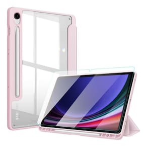 Capa Acrílico + Película Tab Samsung S9 FE 10.9 X510 - Rosa Claro