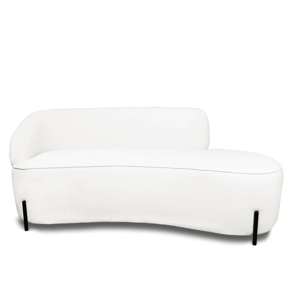 Sofá 4 Lugares Orgânico 220cm Pé Ferro Pto Morgan Bouclê Off White L01 - D`Rossi