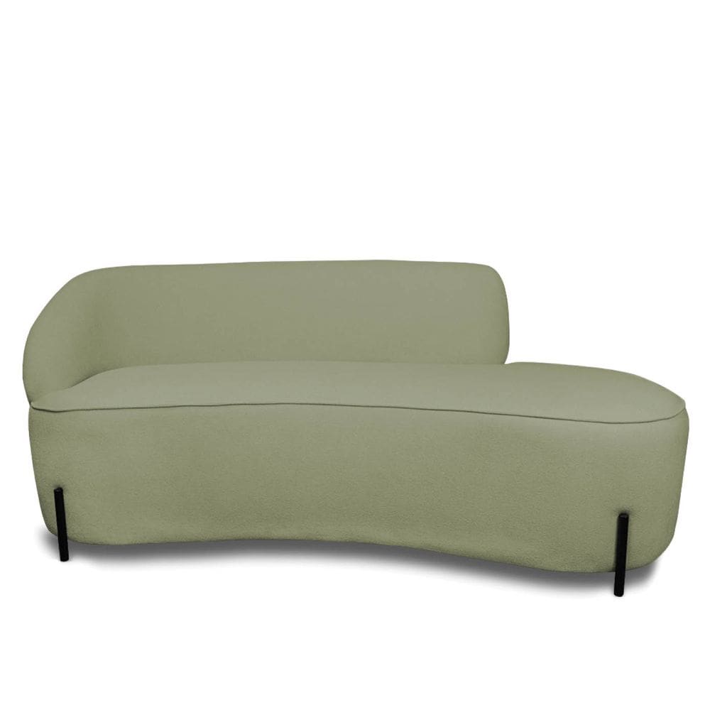 Sofá 2 Lugares Orgânico 140cm Pé Ferro Pto Morgan Bouclê Menta L01 - D`Rossi