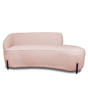 Sofá 4 Lugares Orgânico 220cm Pé Ferro Pto Morgan Bouclê Rosê L01 - D`Rossi