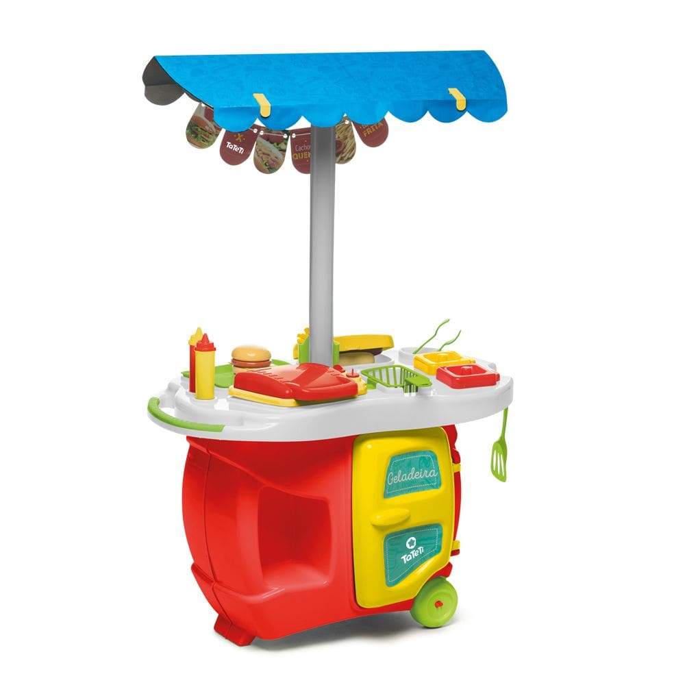 Barraquinha Food Truck Brinquedo Infantil Com Comidinhas e Acessórios Faz De Conta