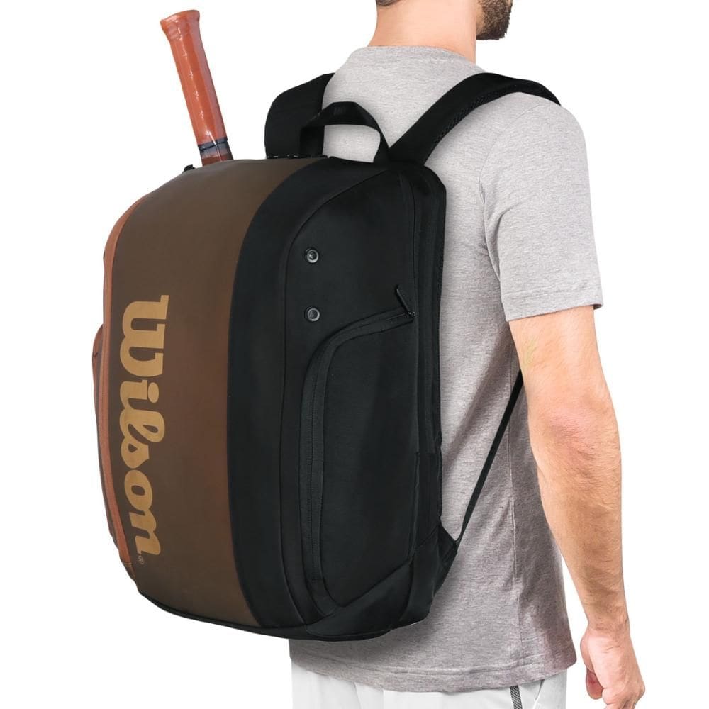 Mochila Wilson Super Tour Pro Staff V14 Preta e Marrom