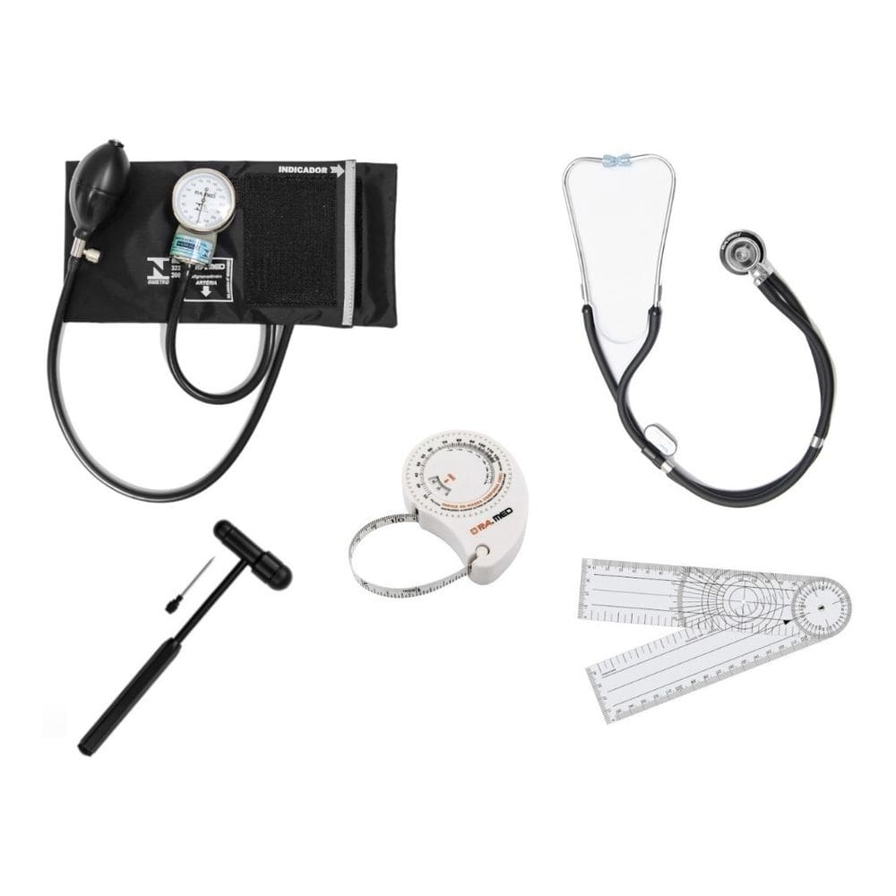 Kit De Fisioterapia Goniometro Martelo Trena Esteto Esfigmo - PAMED