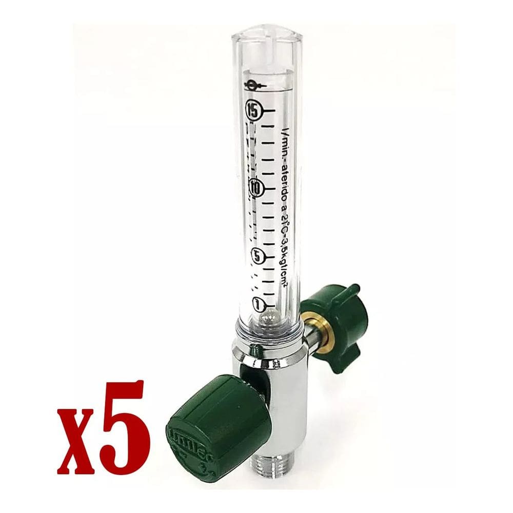 Kit Com 5 Fluxometro Para Oxigênio Unitec