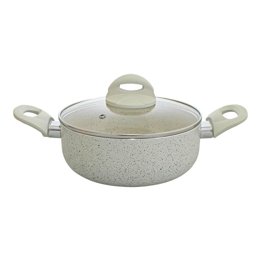 Panela Caçarola Antiaderente Cerâmica Ibiza Vanilla 20cm - Casambiente