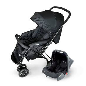 Carrinho com Bebê Conforto Travel System Choice Voyage Preto