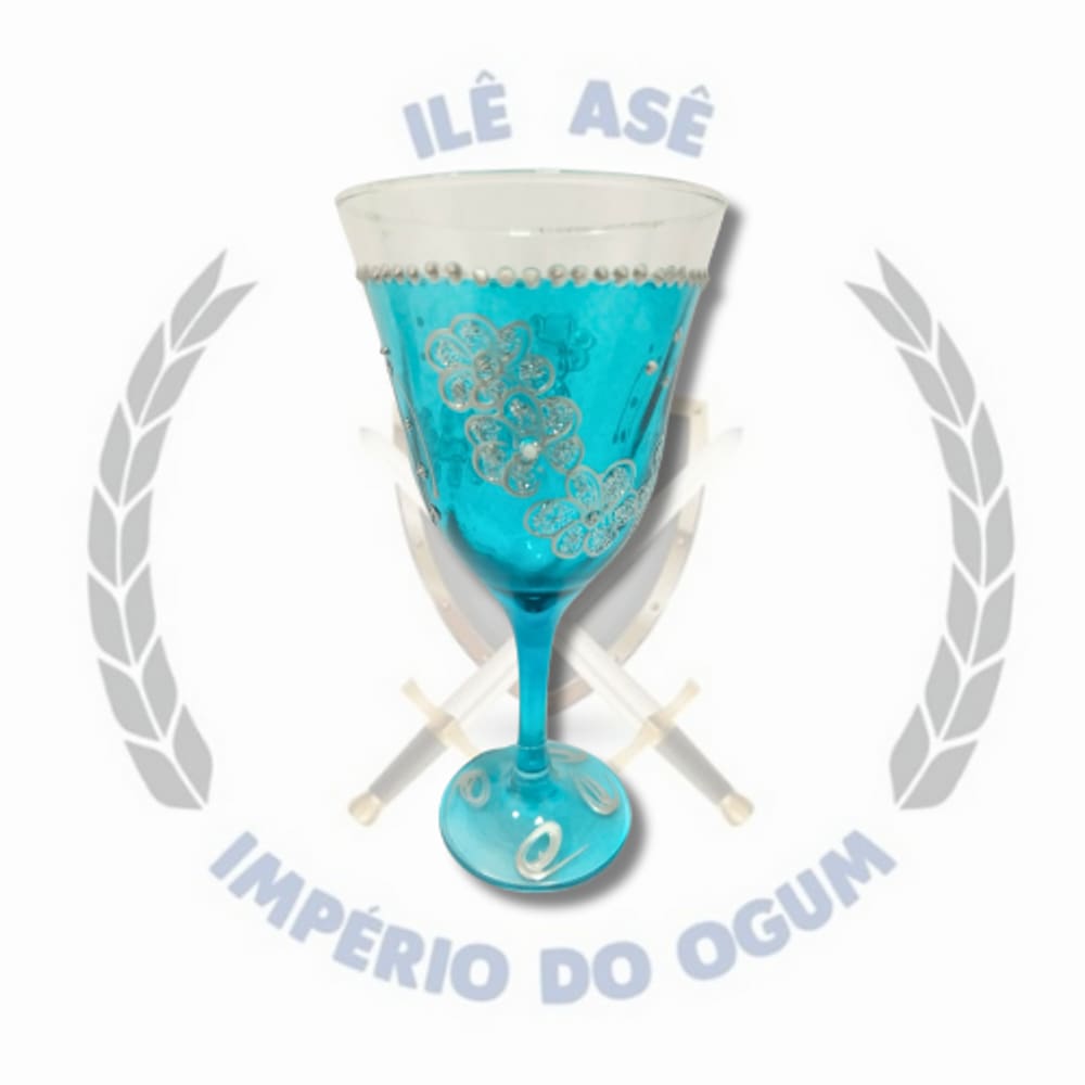 Taça Azul Desenhada  - Modelo 1