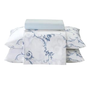 Jogo Cama Queen Döhler 180 Fios Premium Celeste