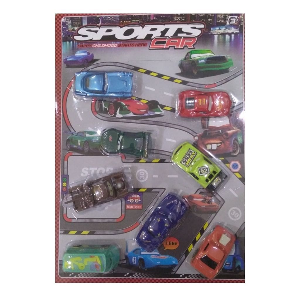 Kit 8 Carrinhos Fricção Carros Sport Car