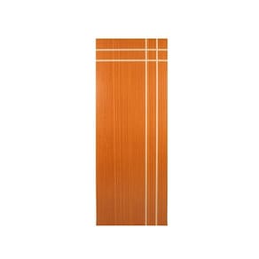 Kit com 2 Folhas de Porta Madeira Decorada 210x90cm Espessura 3,5cm Mantiqueira Mgm Mogno