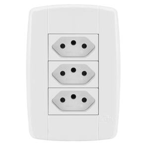 Tomada Tripla Ilumi Linha Lev 10A Monobloco Fácil Instalação