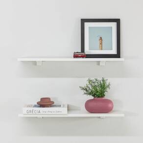 Kit de Prateleiras Elan 600cm X 150cm X 15cm com Suporte Organização Decoração Branco
