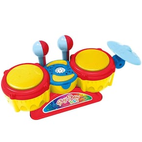 Mini Bateria Infantil Play Show Brinquedo Musical Com Luzes E Sons