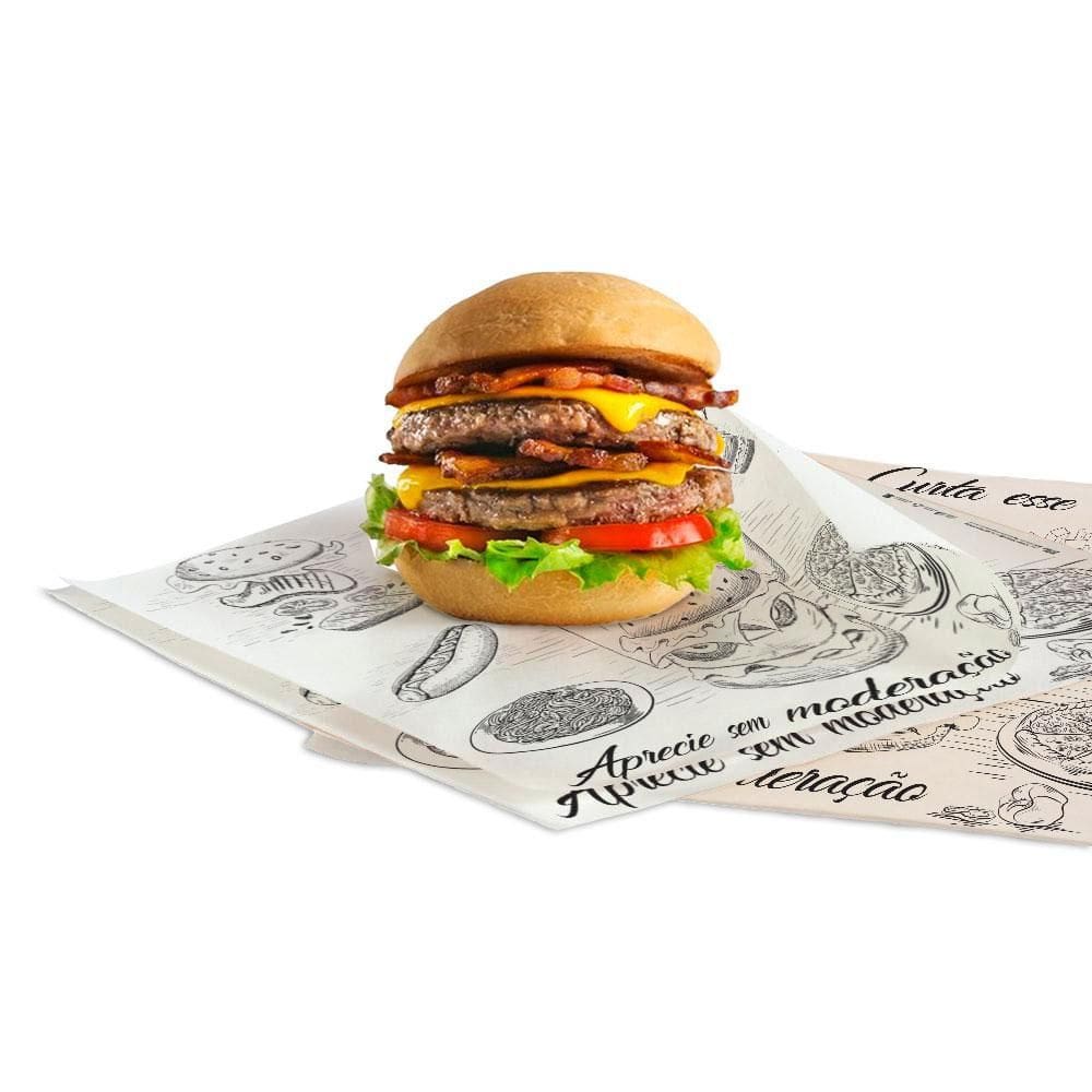 Papel Acoplado para Hambúrguer e Lanches 500un