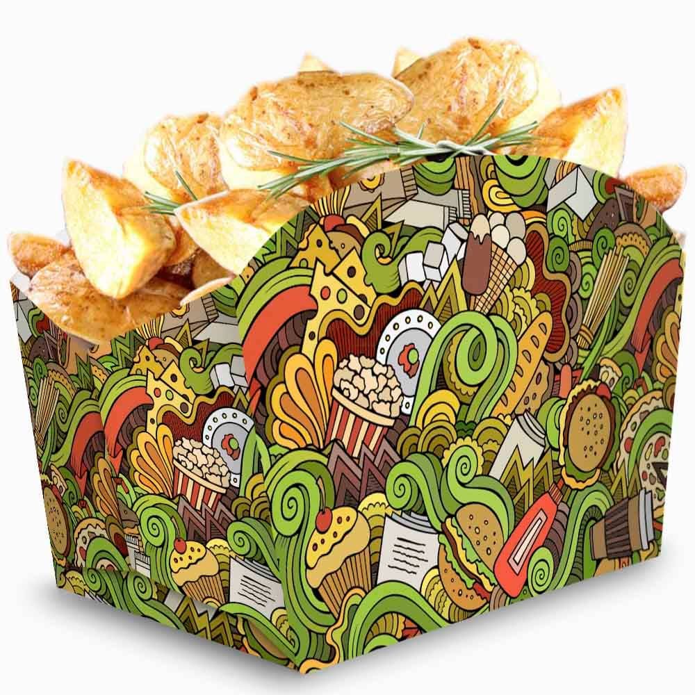 Embalagem Para Porções E Batata Frita Verde 500Un